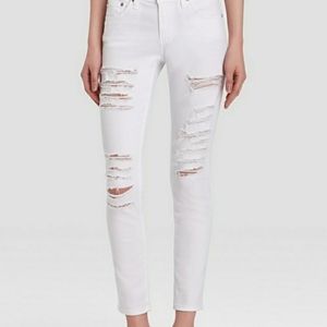 AG Super Skinny Ankle White Distressed